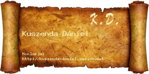 Kuszenda Dániel névjegykártya